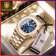- POEDAGAR Watch For Men Waterproof Original Relo Rose Gold Stainless Steel Mens Watches Fashion Qua