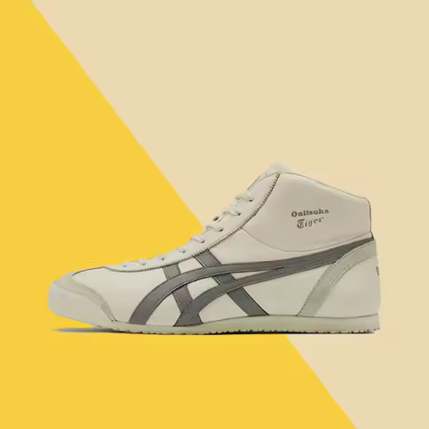 Onitsuka Tiger Mexico Mid Runner: Simple, Soft, and Comfortable Mid-Top Casual Shoes (Unisex) in Lig
