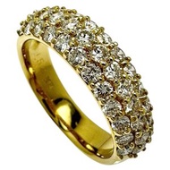 Pre-owned 15k gold ring with 1.52ct total diamond pave and 6.8g diamonds.