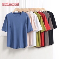 women plain shorts sleeved tshirts thread cotton elasticity t-shirt women's 2024 summer spring thin 