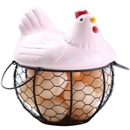 OKDEALS Creative Chicken Ceramic Hen Ornaments Egg Storage Basket Egg Rack Egg Tray