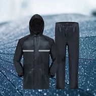 ผ้า Oxford Breathable เสื้อกันฝนกันน้ำสะท้อนแสงและกางเกงฝน