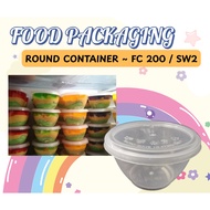 Round Container FC200 SW2/ Bekas Puding/ Disposable Plastic Food Container / PP Container/ Bekas Jel