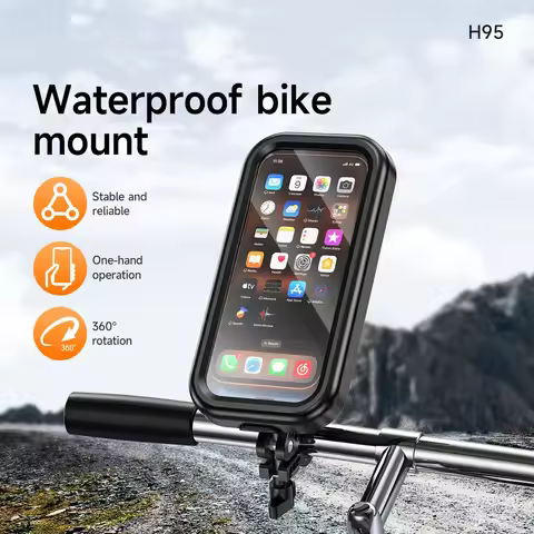 H95 Waterproof Riding Holder - Durable Mount for Secure Phone Placement Ideal for Cycling And Outdoo