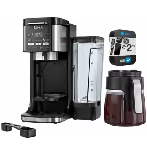 DualBrew Hot Iced Coffee Maker in Black with 2-Year CPS Enhanced Protection Pack - Renewed Premium S