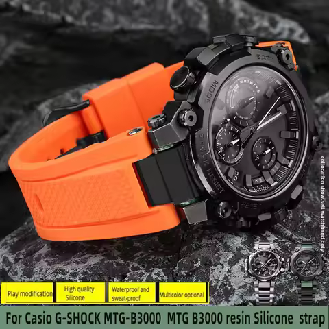 Modified Silicone For Casio G-SHOCK MTG-B3000 Quick release watchband MTG B3000 resin Rubber watch s