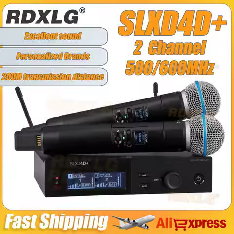SLXD4D+ Professional Dual Wireless Microphone Karaoke Stage Performance 2 Channels True diversity 50