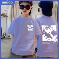 UMICO Boys' cotton T-shirt with cute Snoopy print round neck top comfortable and soft