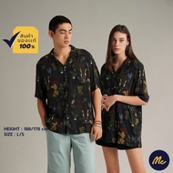 Mc Jeans เสื้อเชิ้ต MC RESORT เสื้อฮาวายแขนสั้น Unisex สีดำ พิมพ์ลาย MSSZ169