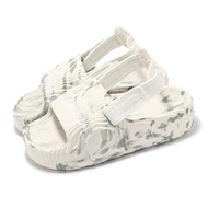 adidas 涼鞋 Adilette 22 XLG W 女鞋 白綠 地形圖 等高線 魔鬼氈 涼拖鞋 愛迪達 IE5652