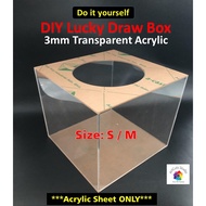 DIY Acrylic lucky draw Box-suggestion box-storage box-ACRYLIC SHEET ONLY - DO IT YOURSELF