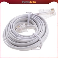 [PETSOLA] RJ11 6P4C to 8P4C Modular Phone Internet Extension Cable 3 Meter, RJ11 to Telephone Cable 