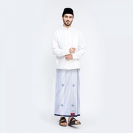 Sarung BHS Excellent Gold Motif E52 SGB Putih Biru (SRG) Galeria Moslem Wear