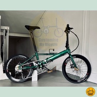 Fnhon Monsoon 22” • 9 Speeds Shimano • Litepro Aero Wheelset • Green Hydraulic Brake • Folding Foldable Foldie Fold Bicycle Bike • 20” inches 451 • Fnhon Blast Master Gust Tornado Dahon Tern Bifold • Customise My Bicycle •