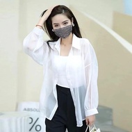 Pearles Loose All-Match Fashion Mid-Length Shirt Thin Women