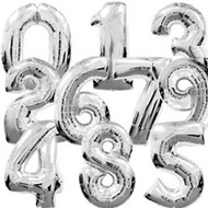 [SQ Seller] Giant 40" Silver Number Helium Foil Balloon 21st 50th Birthday Party Wholesale Birthday 