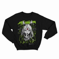 HITAM CREWNECK BLACK ANIME SWEATER KAGUYA OTSUTSUKI REGULAR FLEECE