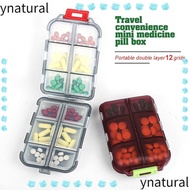 YNATURAL Medicine Organizer Box Pill Holder Organiser Container 12 Grid Pill Box