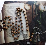 Benedict Cross Pendant Wooden Bead Necklace