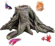 PINVNBY Aquarium Resin Tree Hollow Stump Ornament for Fish Tank Decorations Tree Trunk Fish House Pl