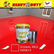 HE6613 SIGNAL RED ( 5L ) HEAVY DUTY BRAND Two Pack Epoxy Floor Paint - 4 Liter Paint + 1 Liter harde