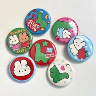 (Mini Pin) DINO&BUNNIES Mini Brooch Size 3.2 cm.