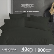 Dreamynight Home Andorra 900TC Microfiber Satin Fitted Bedsheet Set | Super Single Queen King
