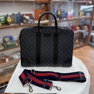 98%NEW USED GUCCI 公文包 黑灰色 GG SUPREME 474135 #電腦袋 #古馳