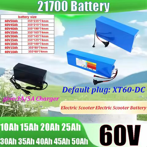 New 60V 50Ah 45Ah 40Ah 35Ah 30Ah 25Ah 20Ah 15Ah 10Ah 21700 lithium battery pack high-power+67.2V 5A/