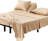 Kingnex Split Top King Sheets Sets for Adjustable Bed Soft Brushed Microfiber 4 Pieces Include 1 32-