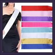 [WX] Party Sash Blank Solid Color Costume Accessory Fabric Bride Shoulder Strap Wedding Award Ceremo