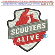 D-A11 SCOOTERS 4 LIVE REVIEW/TESTIMONI LOGO EMBROIDERED PATCH