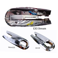 (Full Chrome) Honda EX5 Fame GBO C70 / Dream /w125 Chain Cover FULL/ Case Rantai Penuh set