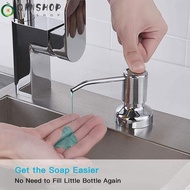 QINSHOP Soap Dispenser Bathroom Countertop Water Pump Detergent Stainless Steel Lotion Dispenser