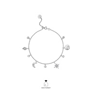 Haus of Jewelry - SELENE DANGLE BRACELET สร้อยข้อมือ เงินแท้ ประดับเพชรคิวบิกเซอร์โคเนีย (Cubic Zirc