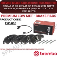BREMBO GENUINE DISC BRAKE PAD (FRONT) FOR AUDI A4, S4 [B8] '08-15Y / A5, S5, A5 SPORTBACK [8T3] '07-