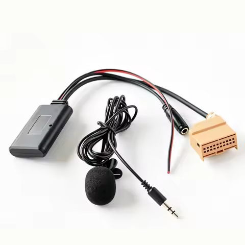 Car Bluetooth 5.0 Aux Cable Microphone AV1/AV2 Adapter for Audi Q7 A6 A8 MMI-2G
