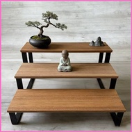SY5 Walnut Wood 3 Tier Spice Rack Desktop Organizer for Cups Perfume Tea Display Shelf