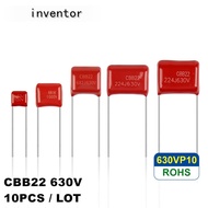 10PCS CBB22 Metallized Polypropylene Film Capacitor 630V 10MM 104J 153J 223J 333J 473J