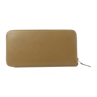 HERMES Epsom皮革Silk in Azap Long Wallet銀扣長錢包Etoupe