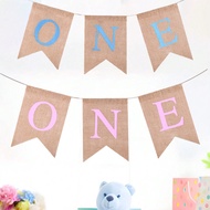 Baby 1st Birthday Party Decorations Set - 1-Piece 'ONE' Banner + 3PCS 9.84x9.84 Inch Balloon Box Kit