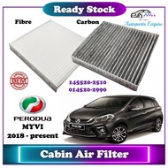 【 Perodua Myvi 】Cabin Air Filter - Fibre or Carbon ( 2018 onwards / 145520-2510 / 014520-2990 / 8713