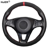 For Mercedes Benz C180 C200 C260 C300 B200 DIY Hand Sewing Steering Wheel Cover