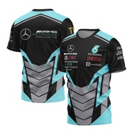 F1 AMG Training Tshirt Casual Sport Tee Summer Short Sleeve，