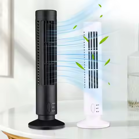 Bladeless Towers Fan Small Airs Circulator Dual Speed Modes Usb Powered Bladeless Air Conditioner Ho