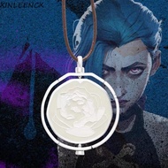 XINLEENCX Jinx Ekko Necklace Ring, Game LOL League of Legends Necklace, Cool Arcane Season 2 Cosplay