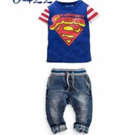 🇲🇾 0422-Blue Superman Blue Boy Set (1y, 2y, 3y, 4y, 5y, 6y)