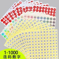 Number Sticker Water Small Size Round Adhesive Label Paper-000 Number Sticker Number Number Sticker 