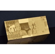 UANG GOLD FOIL SUPER LANGKA INDONESIA 100 RIBU RUPIAH GAMBAR SOEKARNO HATTA