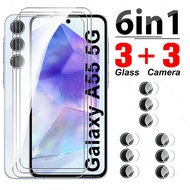 6in1 Tempered Glass Case For Samsung Galaxy A55 5G Screen Protector SamsungA55 Samsang A 55 55A GalaxyA55 5G Lens Protect Film